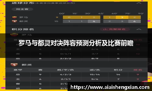 罗马与都灵对决阵容预测分析及比赛前瞻